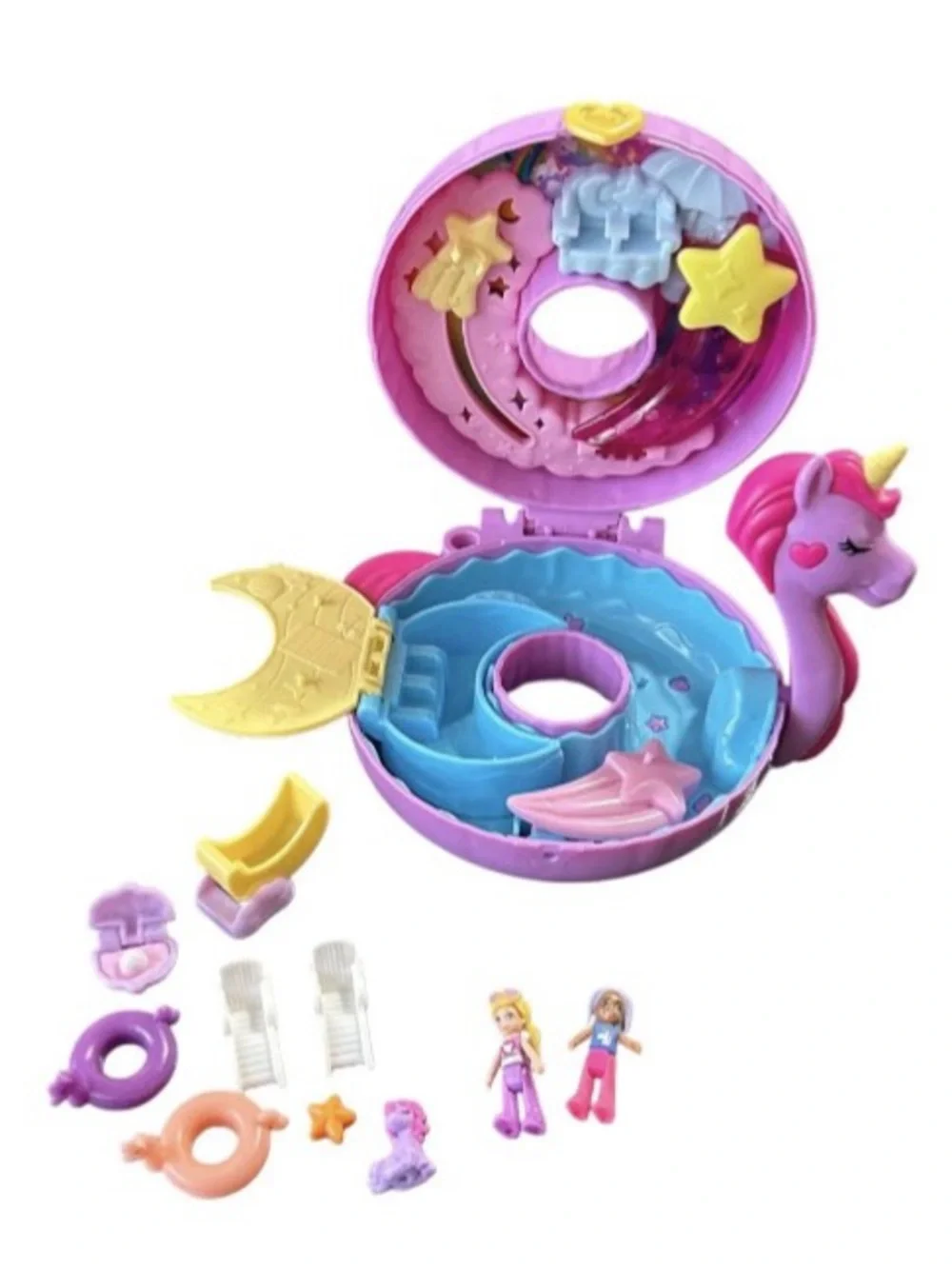 Polly Pocket Playhouse 2022 Mattel 11 Piece Set Dolls Furniture Mini Toys